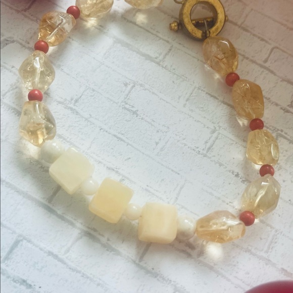 NEW, Free People, Agate citrine beaded bracelet - Picture 4 of 7